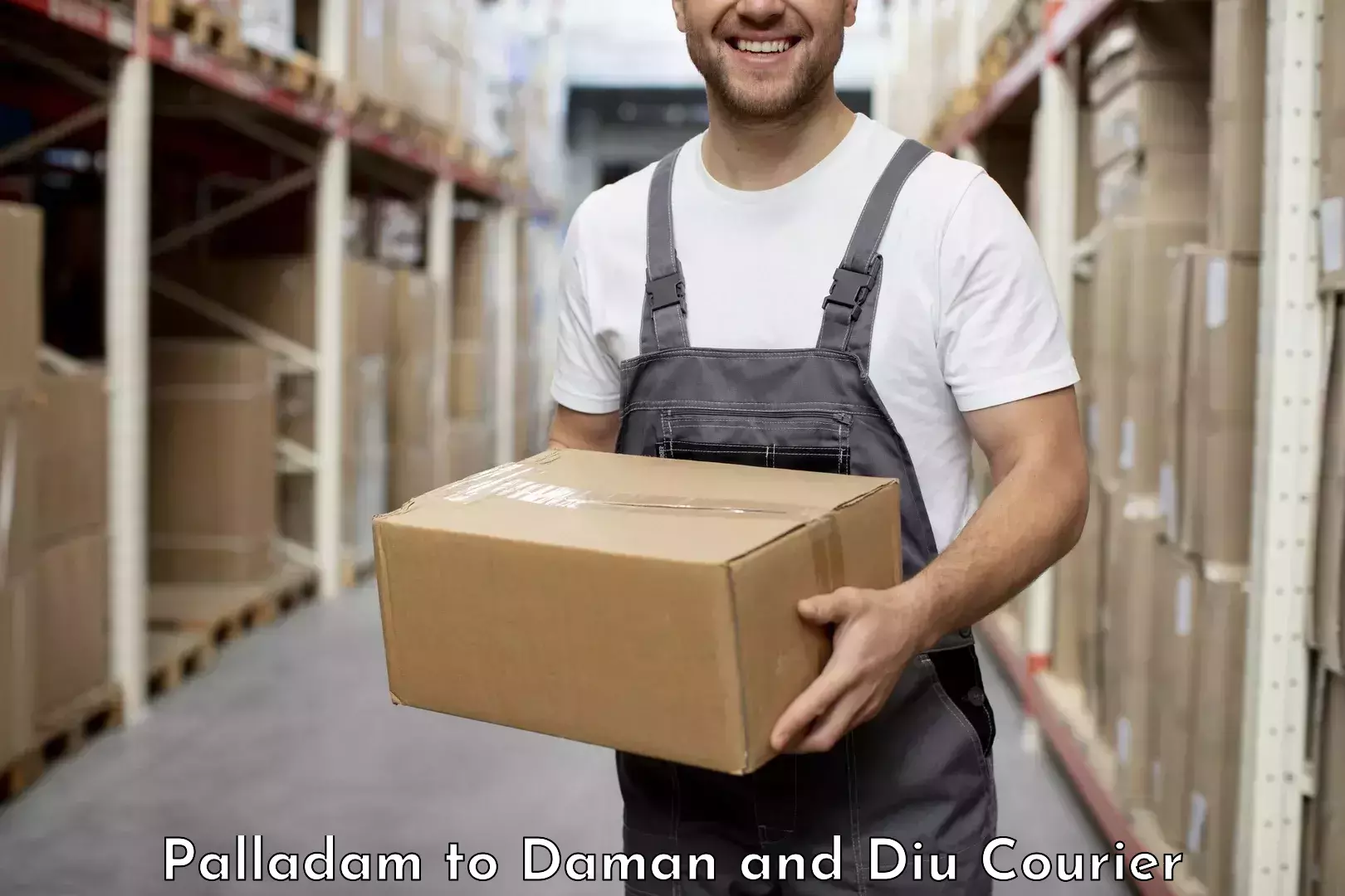 Custom courier solutions Palladam to Daman