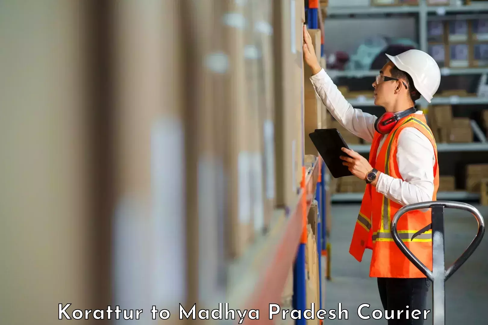Optimized delivery routes Korattur to Madhya Pradesh