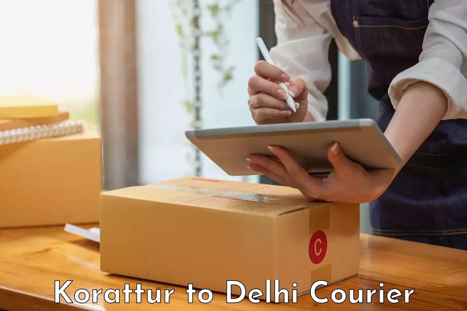 Courier dispatch services Korattur to Jamia Millia Islamia New Delhi