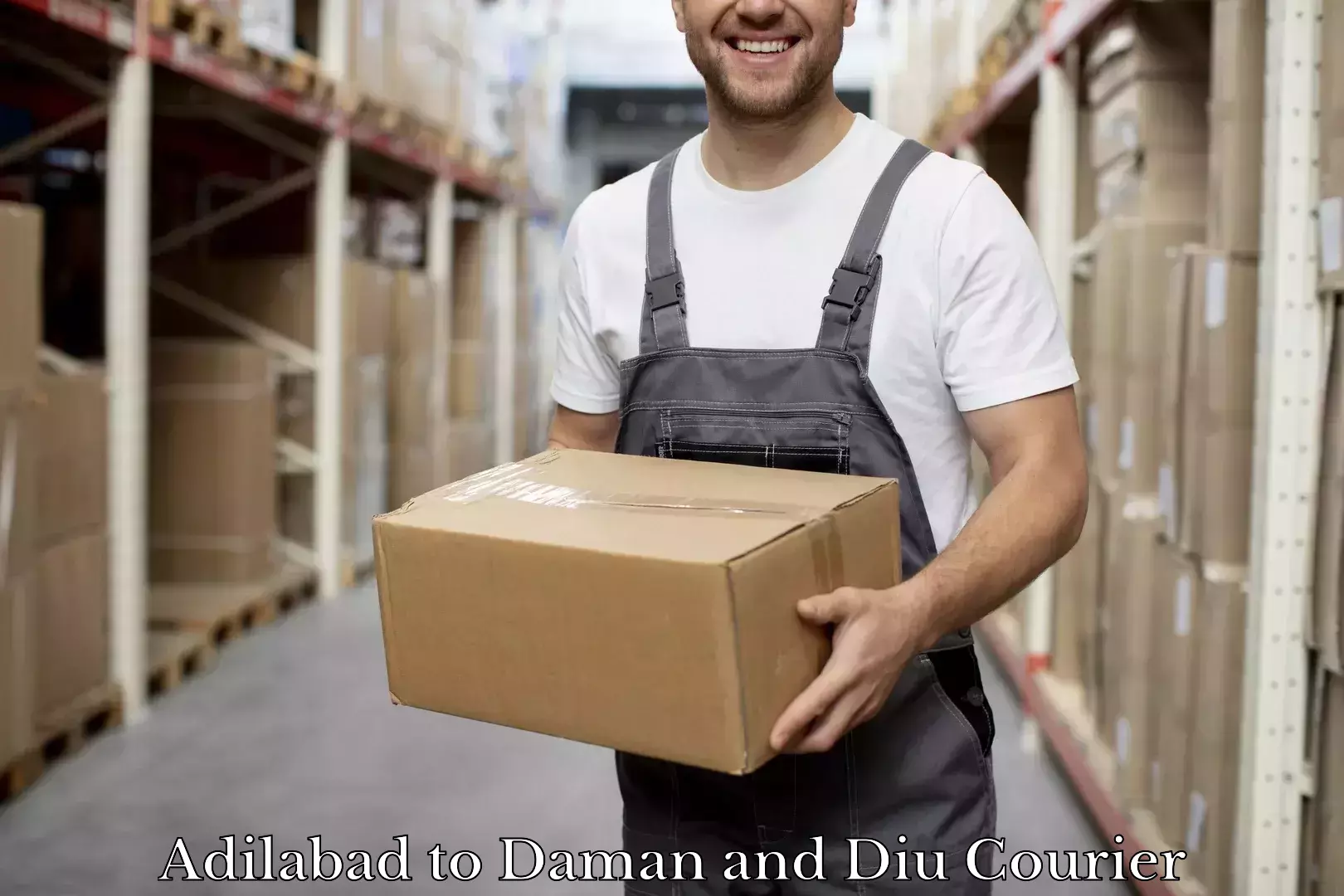 Luggage shipping options Adilabad to Daman and Diu