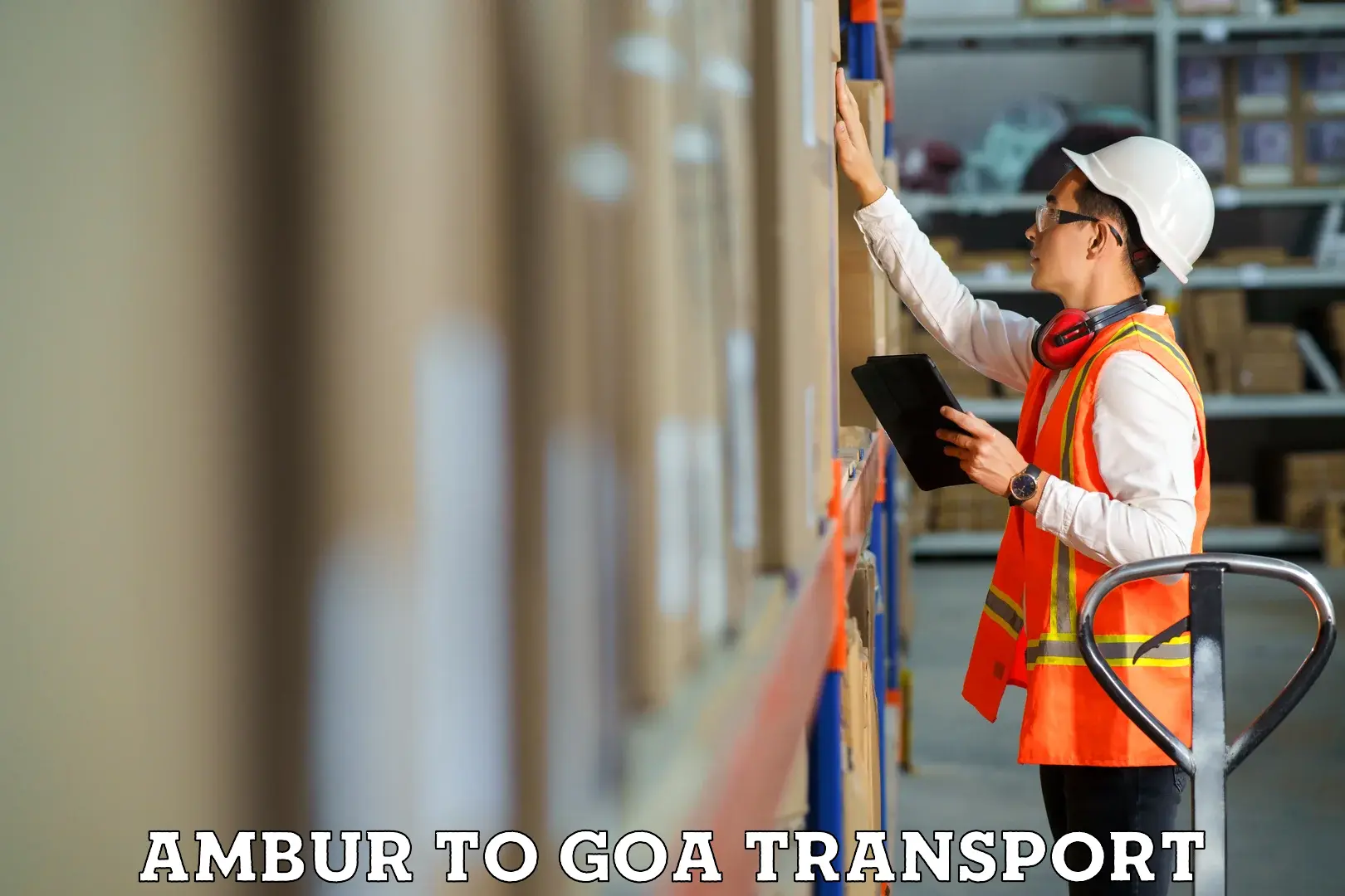 Air freight transport services in Ambur to Vasco da Gama