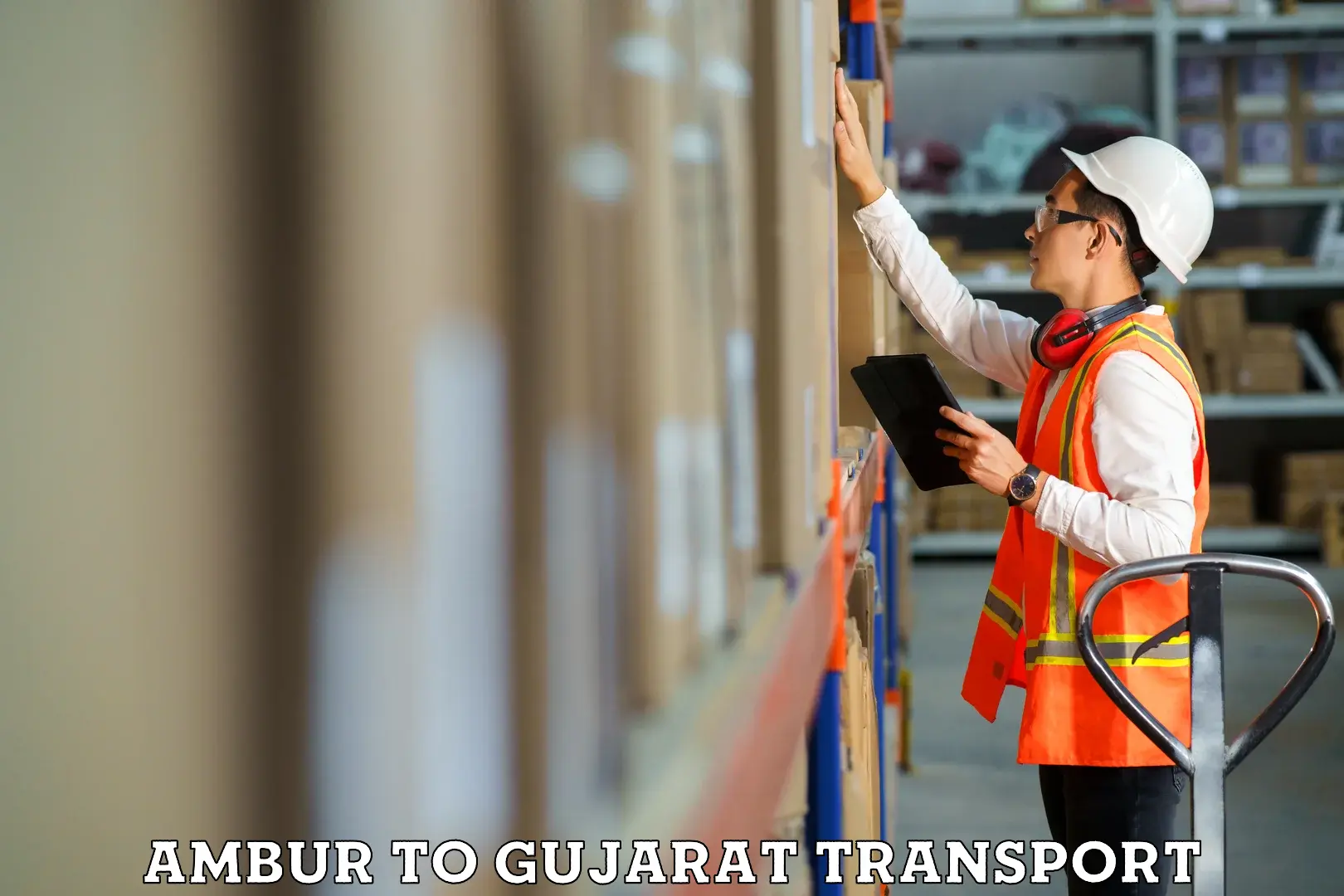 Domestic goods transportation services Ambur to Kalol Gujarat
