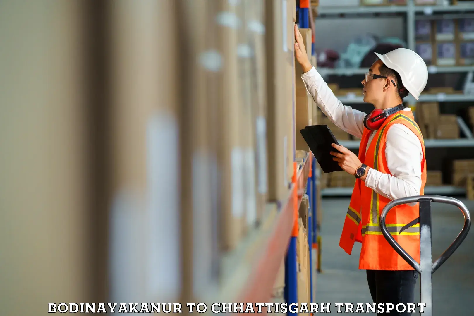 Cargo train transport services Bodinayakanur to Chhattisgarh